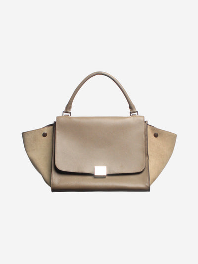 Khaki Trapeze leather handbag Top Handle Bags Celine 