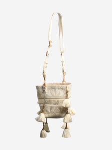 Christian Dior White and gold D-Bubble bucket bag