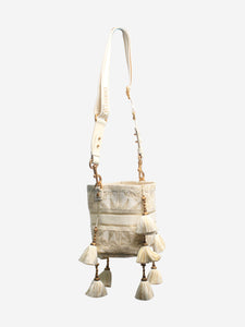 Christian Dior White and gold D-Bubble bucket bag