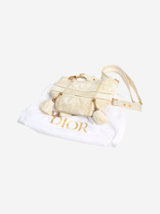 Christian Dior White and gold D-Bubble bucket bag