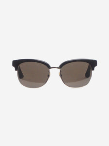 Gucci Black and silver rectangular sunglasses