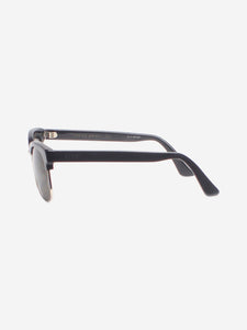 Gucci Black and silver rectangular sunglasses