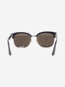 Gucci Black and silver rectangular sunglasses