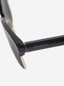 Gucci Black and silver rectangular sunglasses