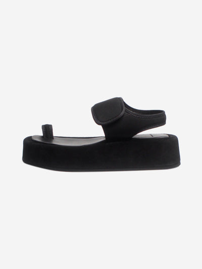 Black neoprene and suede platform sandals - size EU 40 Flat Sandals Wardrobe NYC 