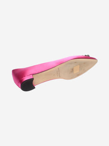 Manolo Blahnik Fuschia Hangisi satin flats - size EU 40