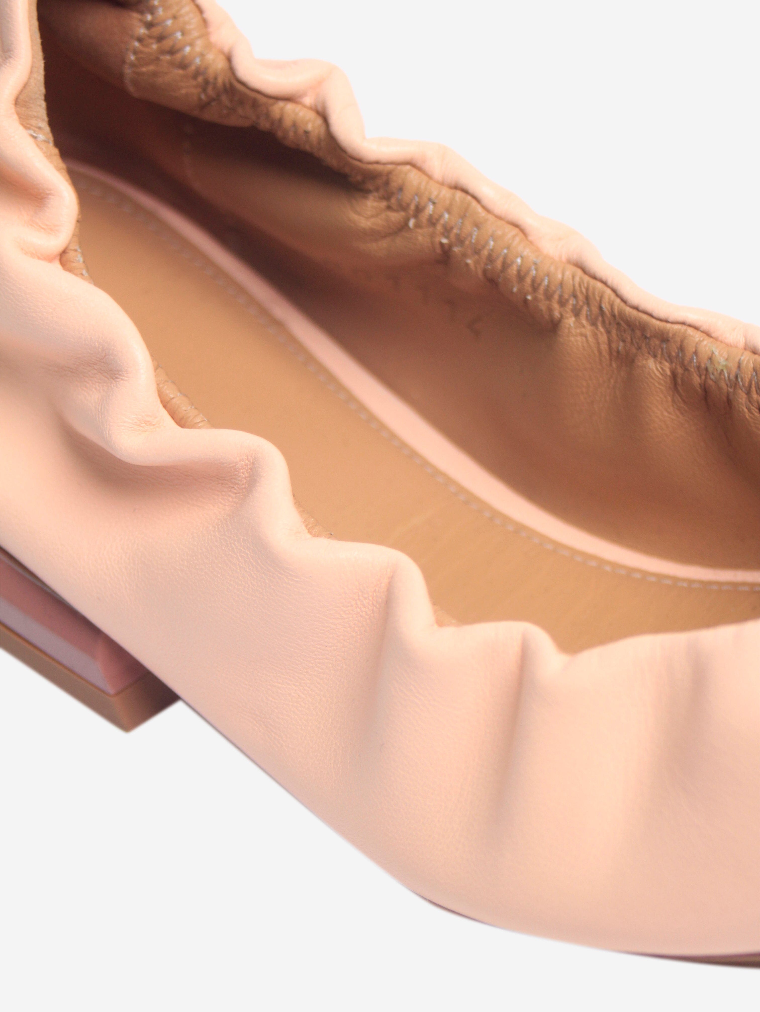 Blush leather ballet flats - size EU 37.5 Flat Shoes Dries Van Noten 