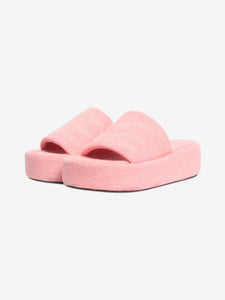 Balenciaga Sweet pink towel BB monogram slides - size EU 37