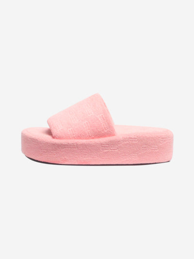 Sweet pink towel BB monogram slides - size EU 37 Flat Sandals Balenciaga 