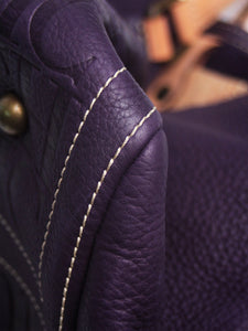 Carolina Herrera Purple leather monogram bag