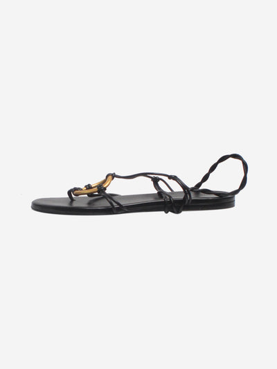 Black Embellished leather sandals - size EU 38 Flat Sandals Proenza Schouler 