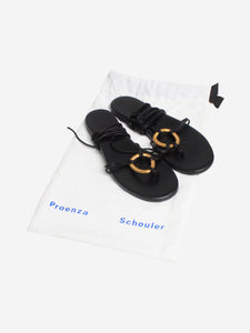 Proenza Schouler Black Embellished leather sandals - size EU 38