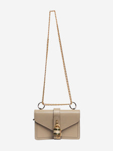 Chloe Neutral Aby chain leather padlock bag
