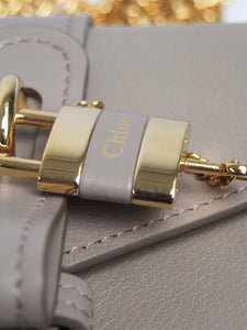 Chloe Neutral Aby chain leather padlock bag