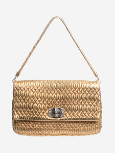 Miu Miu Gold Matelasse shoulder bag