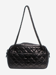 Chanel Black 2008 quilted turnstile bag