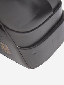 Versace Black leather peep-toe platform mules - size EU 37.5