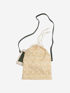 Missoni Green and cream mini two tone bag