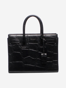 Saint Laurent Black Paris Sac de Jour Nano croc effect bag