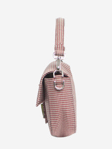 Fendi Red houndstooth Baguette shoulder bag