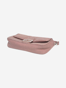 Fendi Red houndstooth Baguette shoulder bag