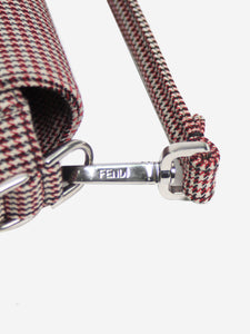 Fendi Red houndstooth Baguette shoulder bag