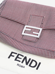 Fendi Red houndstooth Baguette shoulder bag