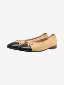 Chanel Beige leather ballet flats - size EU 38