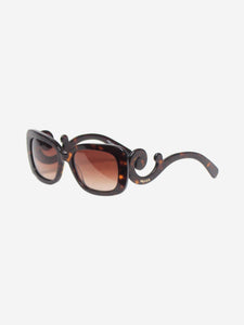 Prada Brown tortoishell baroque swirl sunglasses