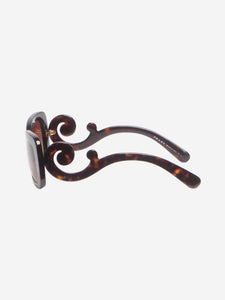 Prada Brown tortoishell baroque swirl sunglasses