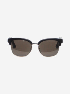 Gucci Black rectangular-frame metal sunglasses