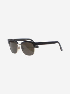 Gucci Black rectangular-frame metal sunglasses