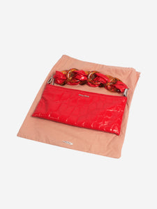 Miu Miu Red reptile effect shoulder bag