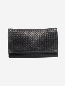 Bottega Veneta Black vintage Intrecciato wide clutch
