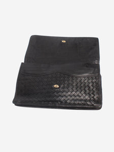 Bottega Veneta Black vintage Intrecciato wide clutch