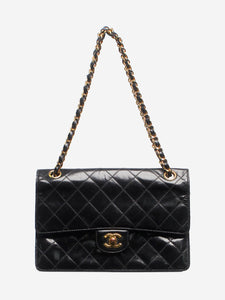 Chanel Black vintage patent leather flap shoulder bag