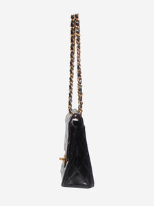 Chanel Black vintage patent leather flap shoulder bag
