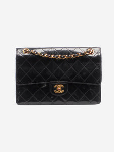 Chanel Black vintage patent leather flap shoulder bag