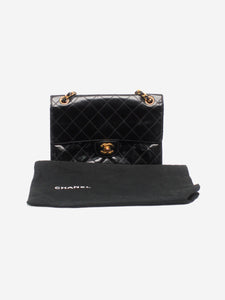 Chanel Black vintage patent leather flap shoulder bag