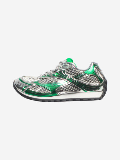 Silver and green metallic Orbit sneakers - size EU 38 Trainers Bottega Veneta 