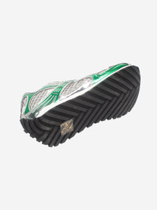 Bottega Veneta Silver and green metallic Orbit sneakers - size EU 38