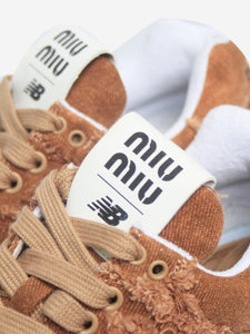 New Balance x Miu Miu Cognac 574 denim trainers - size EU 37