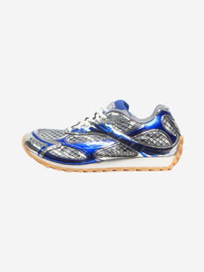 Bottega Veneta Silver and blue metallic Orbit sneakers - size EU 38
