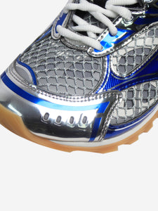 Bottega Veneta Silver and blue metallic Orbit sneakers - size EU 38
