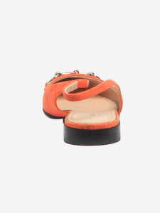 Gucci Orange monogram horsebit slingback heels - size UK 4.5