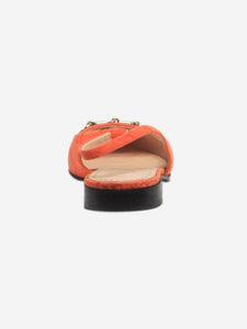 Gucci Orange monogram horsebit slingback heels - size UK 4.5