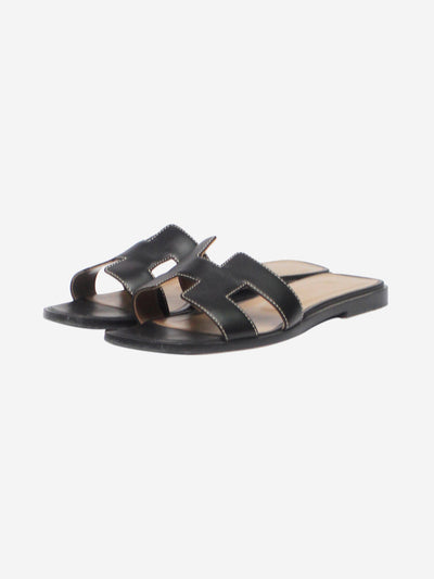 Black Oran sandals - size EU 35 (UK 2) Flat Sandals Hermes 