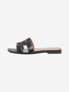 Hermes Black Oran sandals - size EU 35 (UK 2)