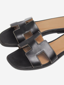 Hermes Black Oran sandals - size EU 35 (UK 2)