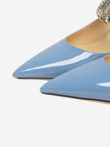 Jimmy Choo Blue patent leather embellished heels - size UK 4.5
